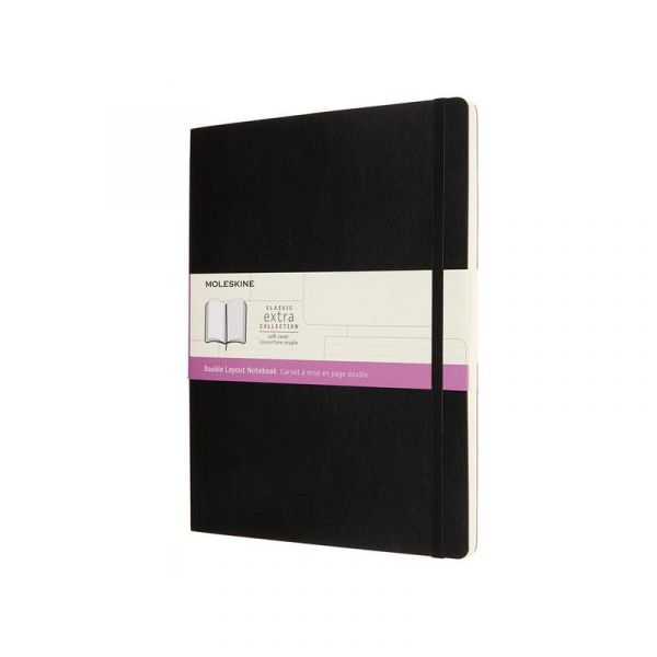 Блокнот Moleskine Classic Soft Double 96 л линейка/без разлиновки мягкая обложка nb413sbk черный