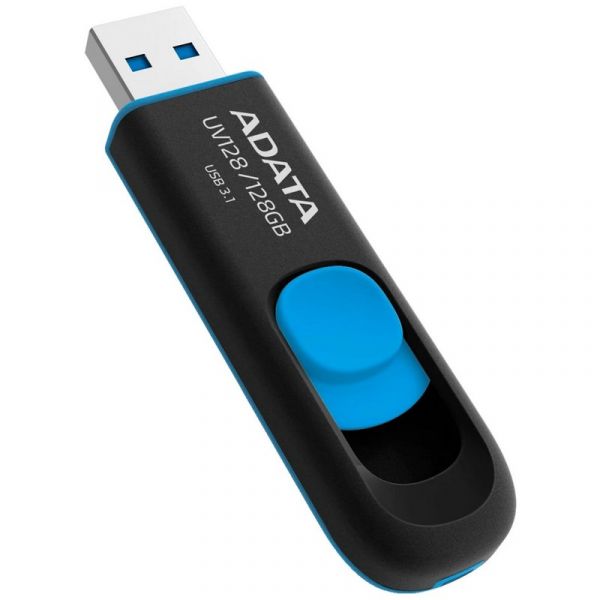 Флешка ADATA DashDrive UV128 128Гб USB3.0 128Гб черный/синий