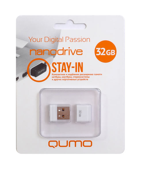 Флешка Qumo Nano 32GB White 32Гб Белый