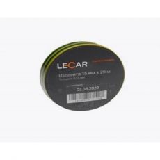 Изолента LECAR 103006 20 м x 15 мм, желто-зеленая